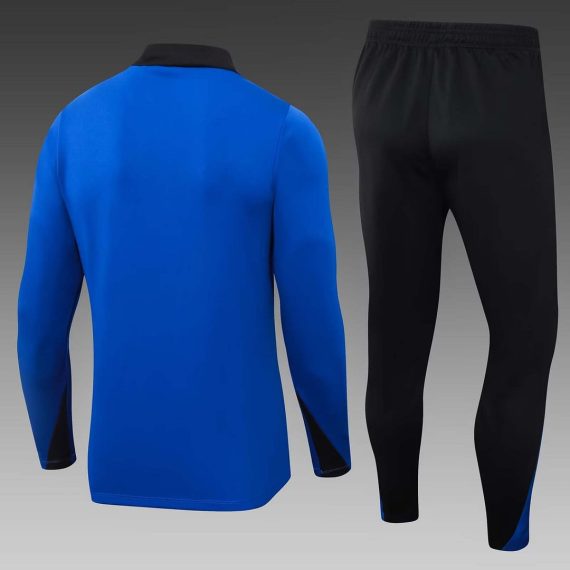 24/25 Barcelona Half-Pull Training Suit Colorful Blue Jersey Set