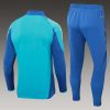 24/25 Ajax Half-Pull Training Suit Baby blue Football Shirt Set