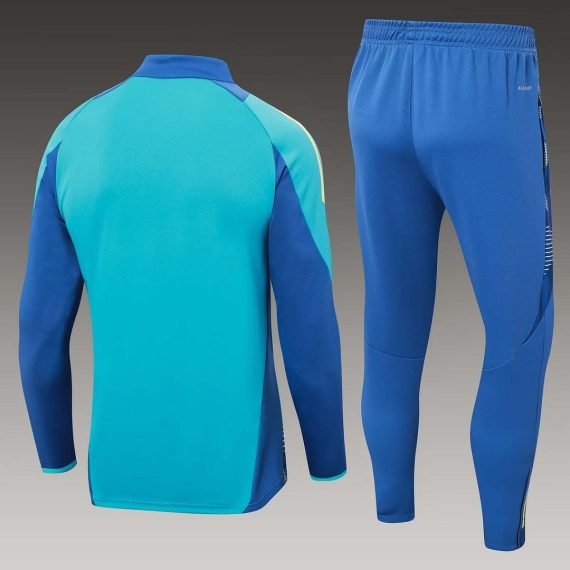 24/25 Ajax Half-Pull Training Suit Baby blue Football Shirt Set