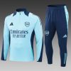 24/25 Arsenal Half-Pull Training Suit Baby blue Football Shirt Set