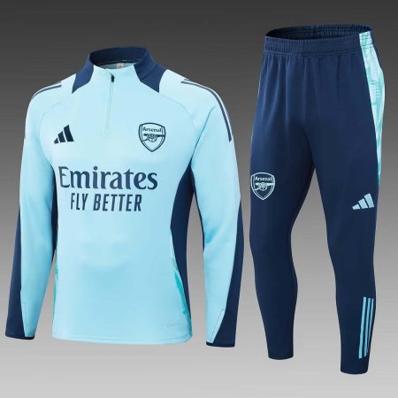 24/25 Arsenal Half-Pull Training Suit Baby blue Football Shirt Set