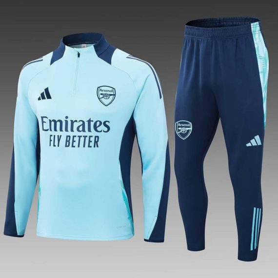 24/25 Arsenal Half-Pull Training Suit Baby blue Football Shirt Set