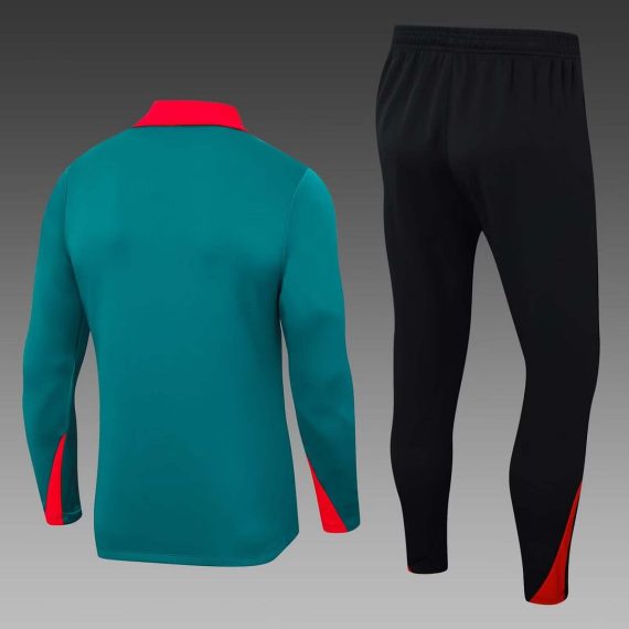 24/25 Liverpool Half-Pull Training Suit Green Jersey Set