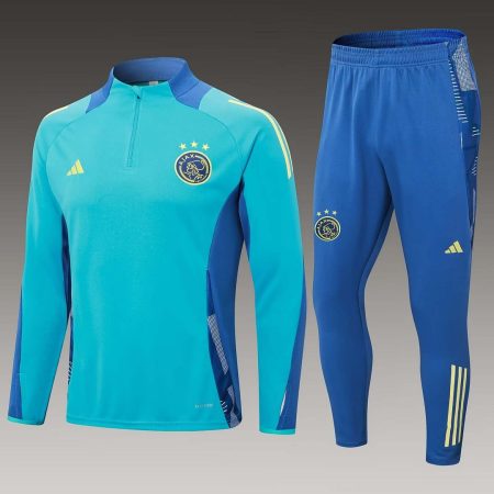 24/25 Ajax Half-Pull Training Suit Baby blue Football Shirt Set