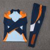 24/25 Real Madrid Half-Pull Training Suit Baby blue Football Shirt Set
