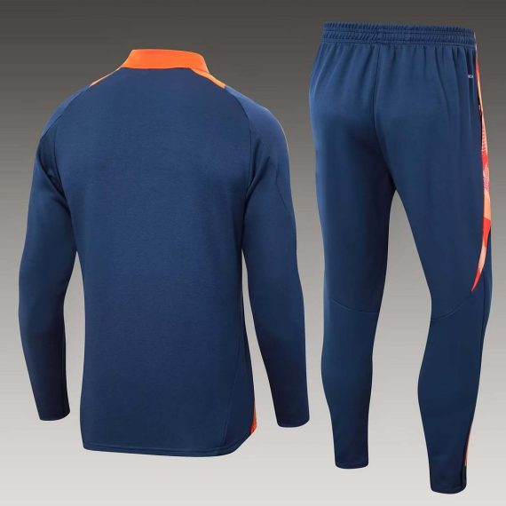 24/25 Manchester United Half-Pull Training Suit Royal blue Football Shirt Set