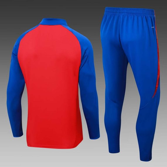 2024 Spain Half-Pull Training Suit Red Football Shirt Set