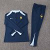 2024 France Half-Pull Training Suit Royal blue Football Shirt Set