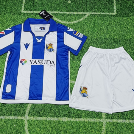 24/25 Real Sociedad Home Football Shirt Kids Size Suit