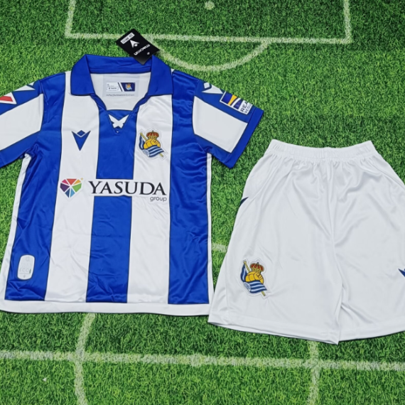24/25 Real Sociedad Home Football Shirt Kids Size Suit