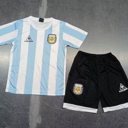1986 Retro Argentina Home Football Shirt Kids Size Suit