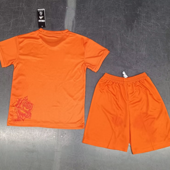 24/25 Real Madrid Orange Joint Version Football Shirt Kids Size Suit