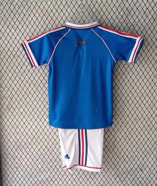 1998 Retro France Home Football Shirt Kids Size Suit