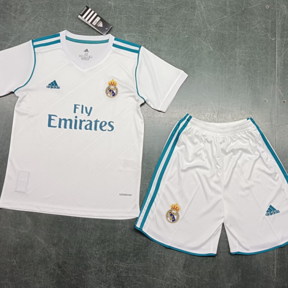 17/18 Retro Real Madrid Home Football Shirt Kids Size Suit