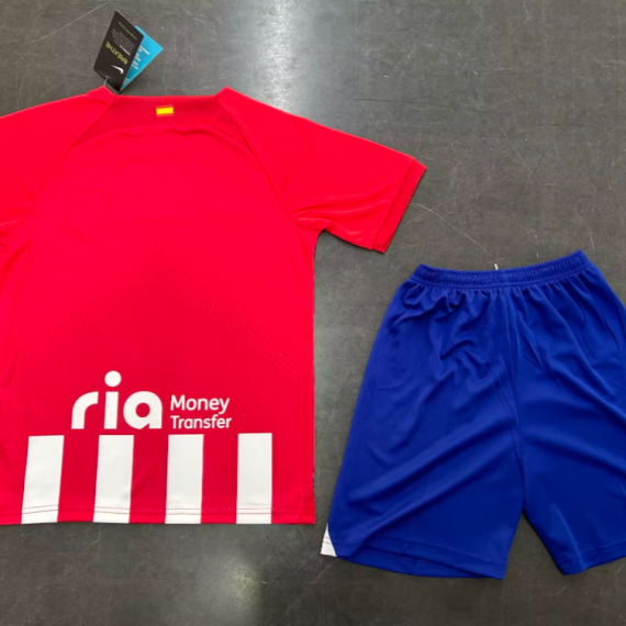 23/24 Atletico Madrid Home Football Jersey Kids Size Suit