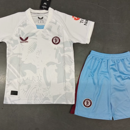 23/24 Aston Villa Away Football Shirt Kids Size Suit