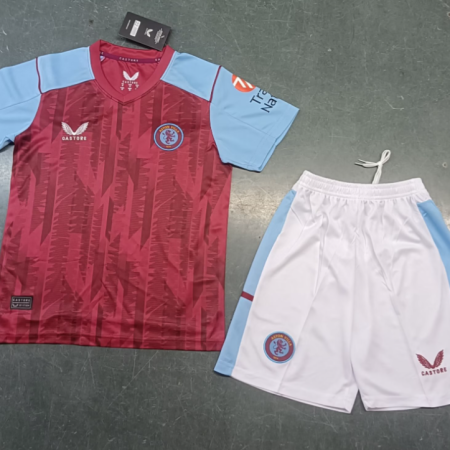 23/24 Aston Villa Home Football Shirt Kids Size Suit