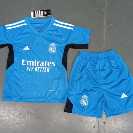 23/24 Real Madrid Blue Goalkeeper Football Shirt Kids Size Suit