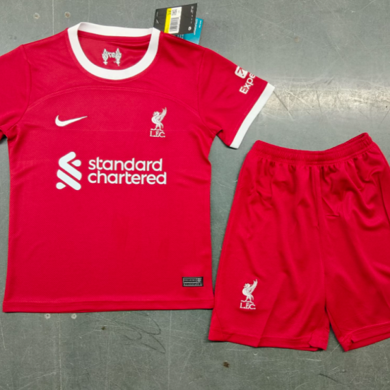 23/24 Liverpool Home Football Jersey Kids Size Suit
