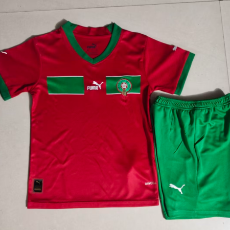 22/23 Morocco Home Football Shirt Kids Size Suit