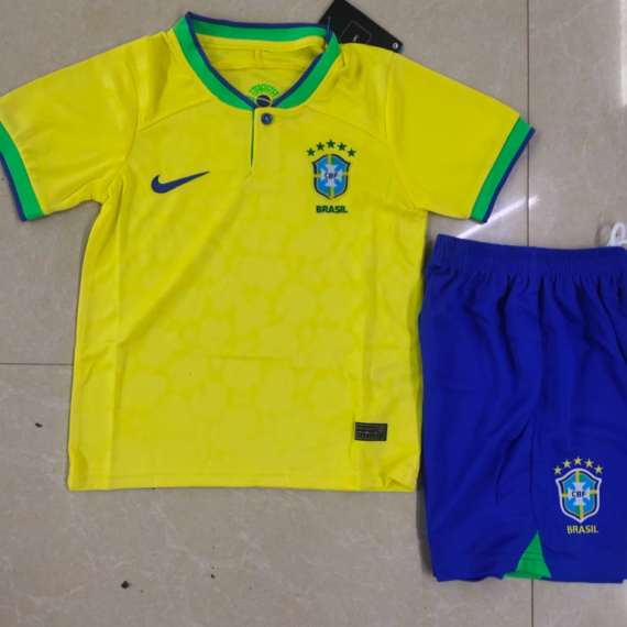 22/23 Brazil Home Football Shirt Kids Size Suit