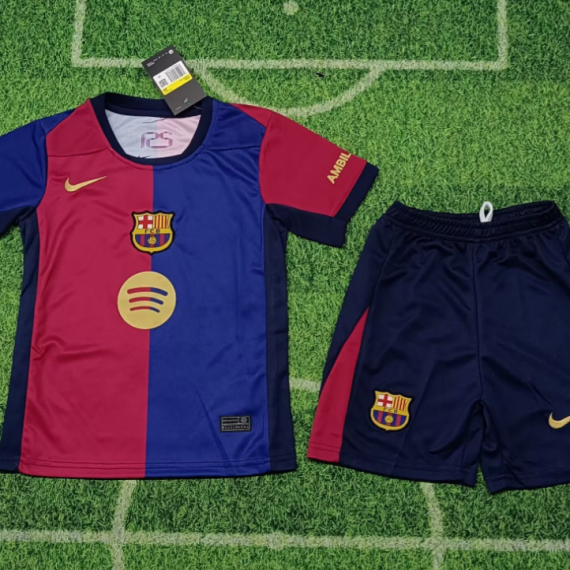 24/25 Barcelona Home Football Shirt Kids Size Suit(New sponsor)