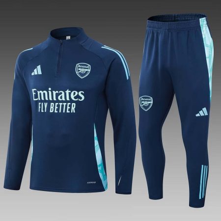 24/25 Arsenal Half-Pull Training Suit Royal blue Football Shirt Set Kids Size Suit