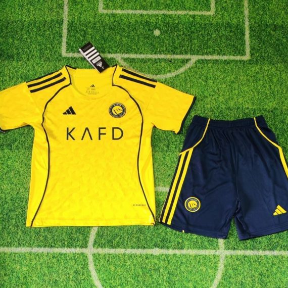 25/26 Al-Nassr Home Football Shirt Kids Size Suit
