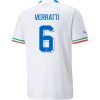 2022 Marco Verratti #6 Italy Away Jersey
