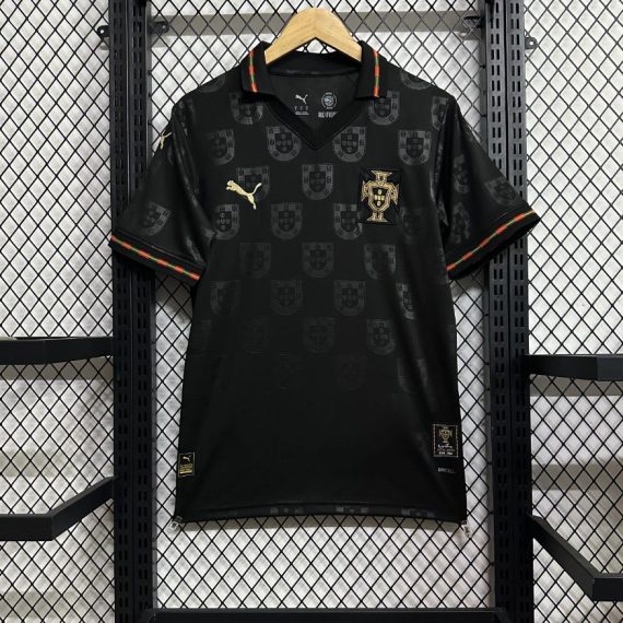 26/27 Portugal Black Panthers With Foot Logo Football Shirt