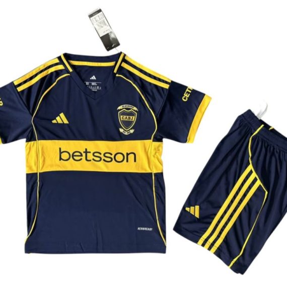 25/26 Boca Juniors Home Football Shirt Kids Size Suit