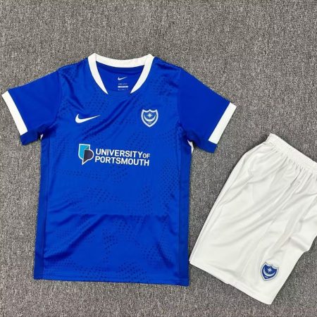 25/26 Portsmouth Home Football Shirt Kids Size Suit