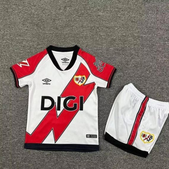 25/26 Rayo Vallecano Home Football Shirt Kids Size Suit