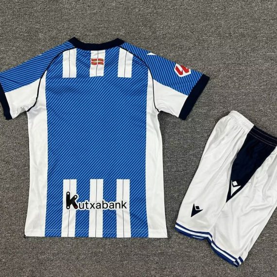 25/26 Real Sociedad Home Football Shirt Kids Size Suit