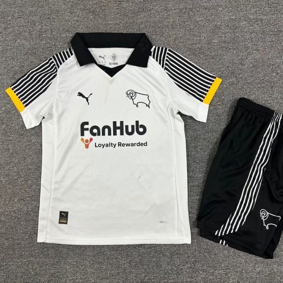 25/26 Derby County Home Football Shirt Kids Size Suit