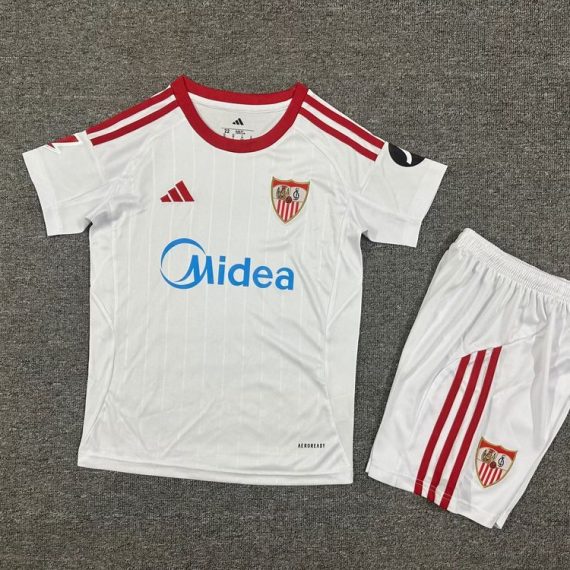 25/26 Sevilla Home Football Shirt Kids Size Suit